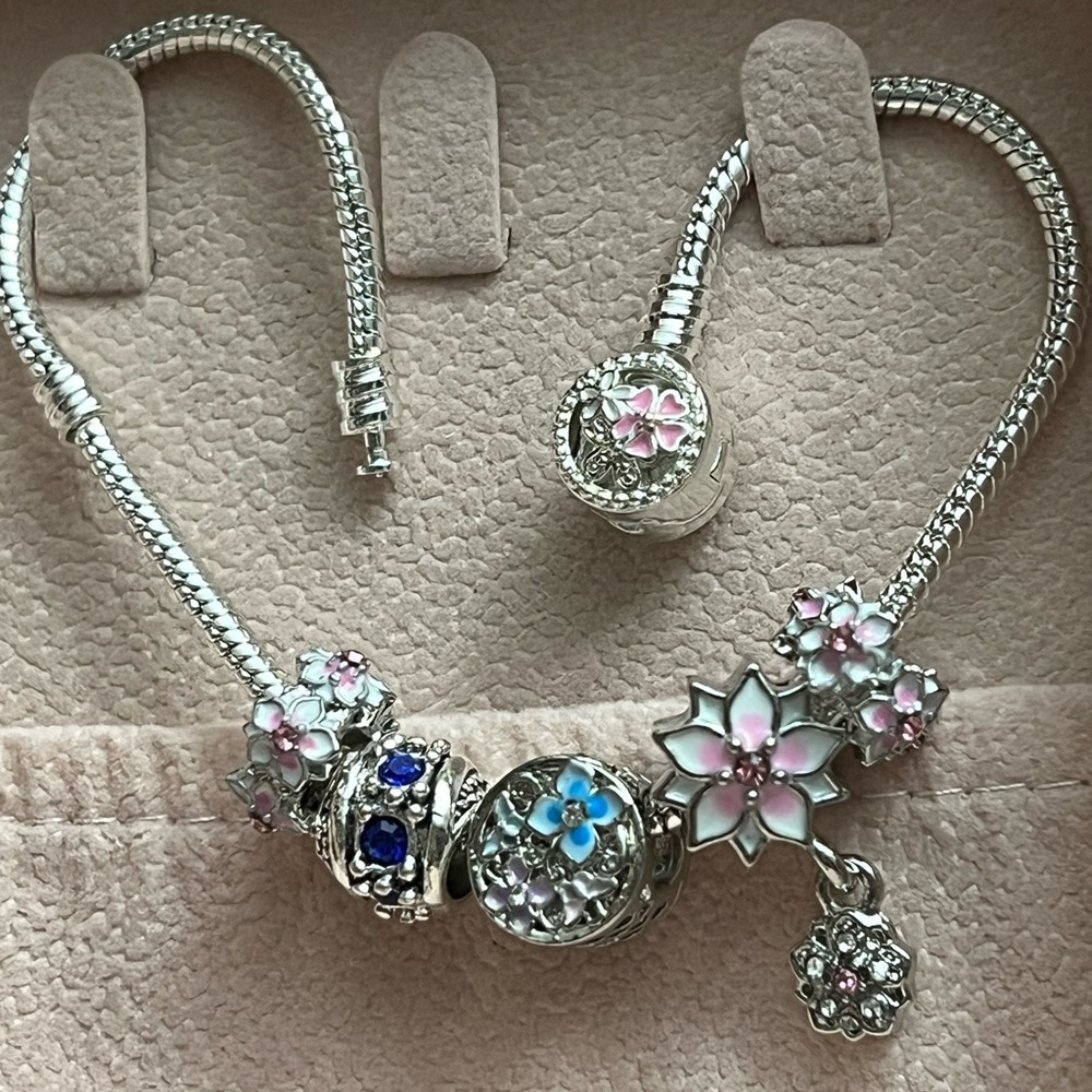 Charm bracelet & jewelry box